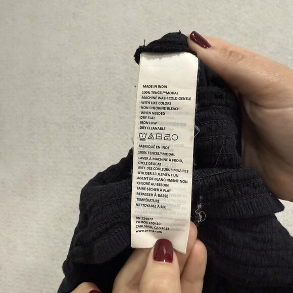 prAna Jumpsuit Womens Large Black Tencel Modal Smocked Strapless 1973221 - Picture 9 of 11